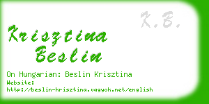 krisztina beslin business card